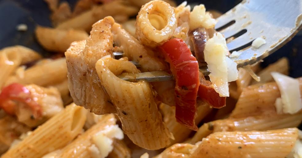 Fajita Pasta With Frozen Cooked Chicken