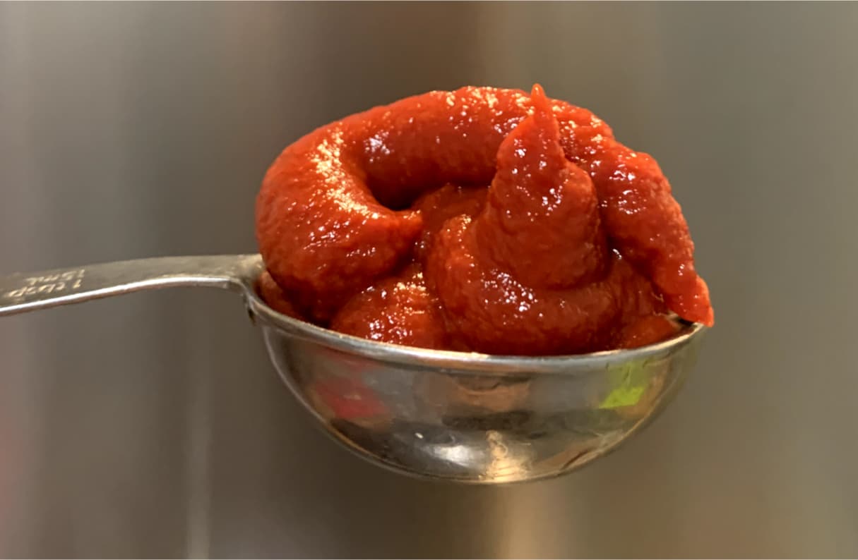 a heaped tablespoon of tomato puree