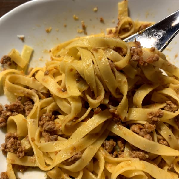 ragu with tagliatelle