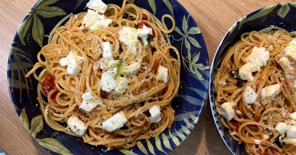 Pasta Sauce With Olives and Fresh Basil